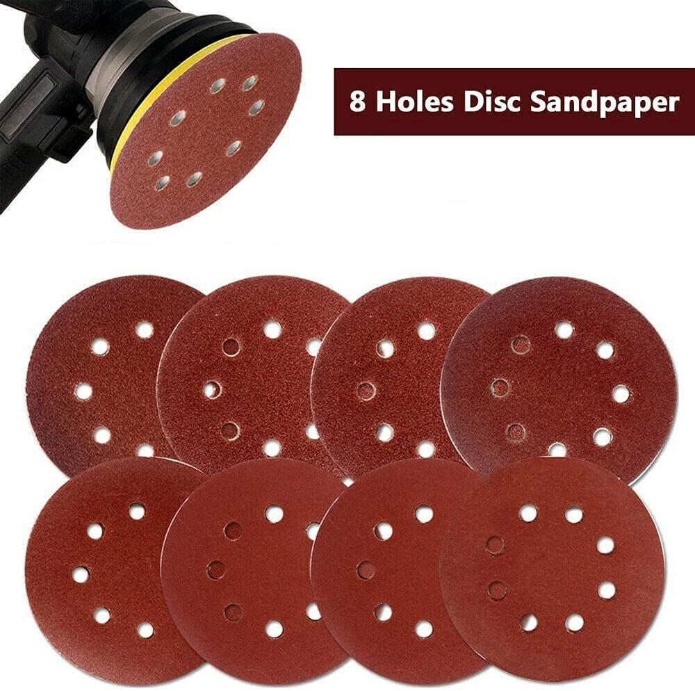 Carta abrasiva senza foro da 125 mm 10/20/50 pezzi Accessori per utensili per la lavorazione del legno lucidato in metallo Dischi abrasivi per lucidatura a grana 40/80/120/2000  1420