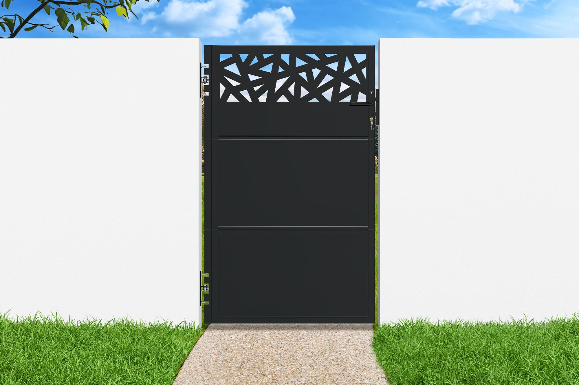 Portillon NALI RUIVO 1m H.160cm Acier Noir mat - 8
