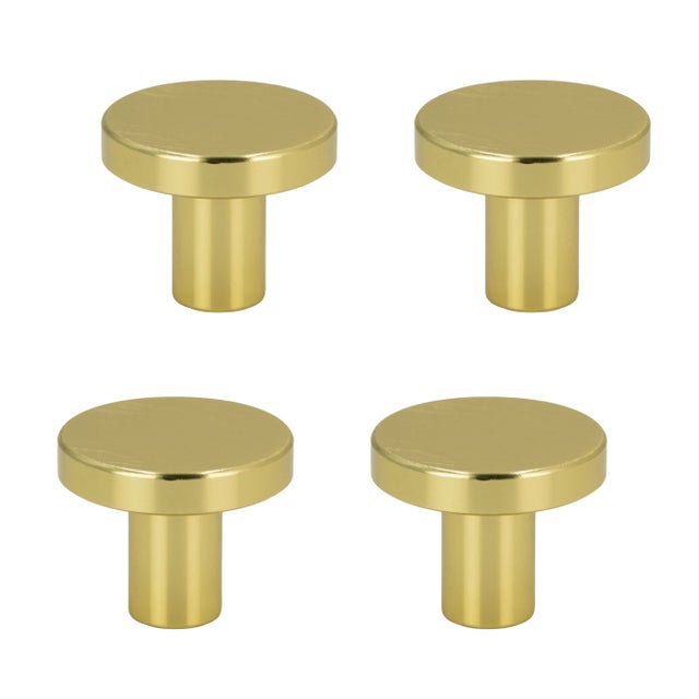 4 x Gałka meblowa okrągła metalowa 2,5cm złoto szczotkowane