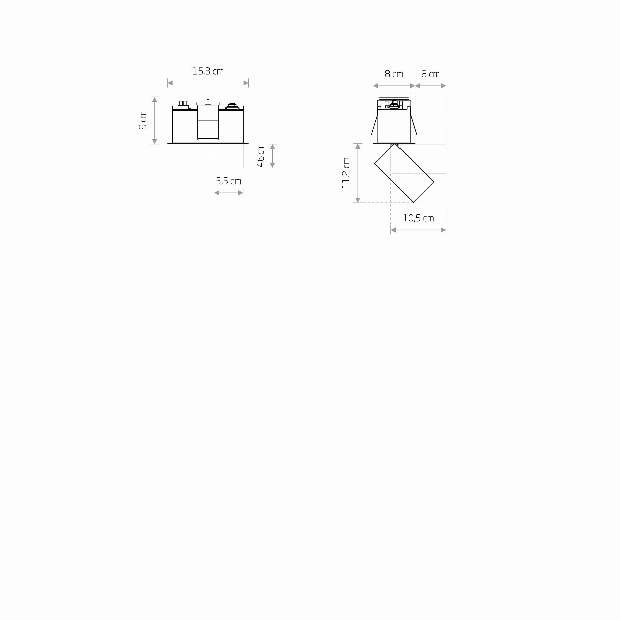 Oprawa sufitowa wpuszczana podtynkowa Mono biała 1xGU10x10W prostokątna ruchoma IP20 wym: 20,5 x 8 cm metal Nowodvorski Lighting - 2