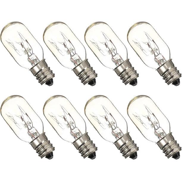 Zestaw 8 żarówek do urządzeń gospodarstwa domowego 120 V E12, rurowe żarówki żarowe 120 V, część zamienna do kuchenki mikrofalowej