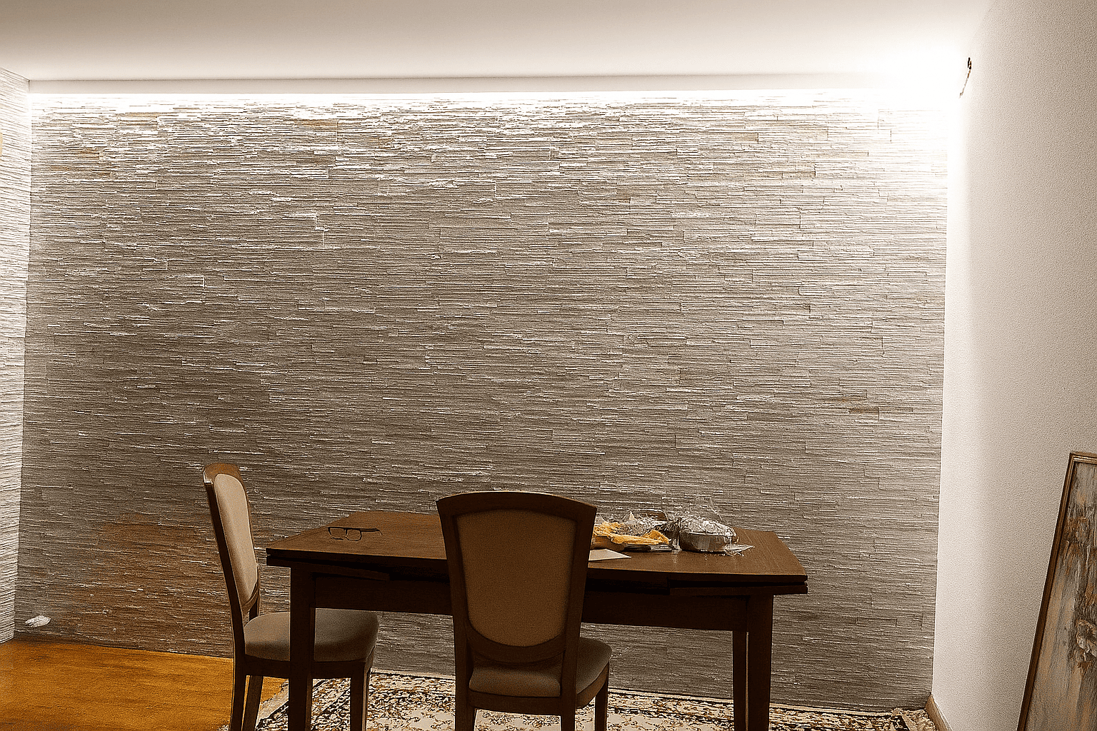 Modanatura 2m per led in duropolimero effetto luce indiretta 2000x62x25mm - 3