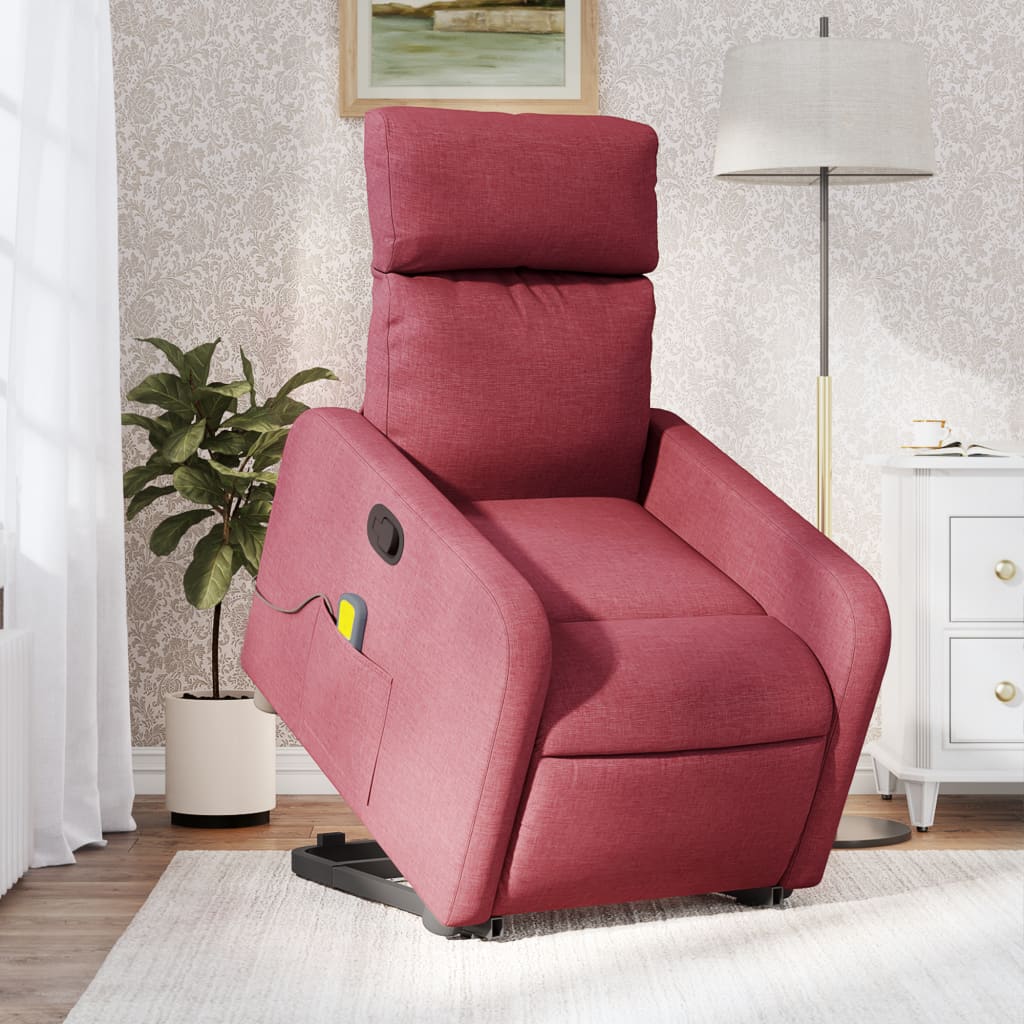Sillón De Masaje Reclinable Con Elevación Eléctrica - Tela Negra, Función Vibración, Ideal Para Mayores Y Relax En Casa