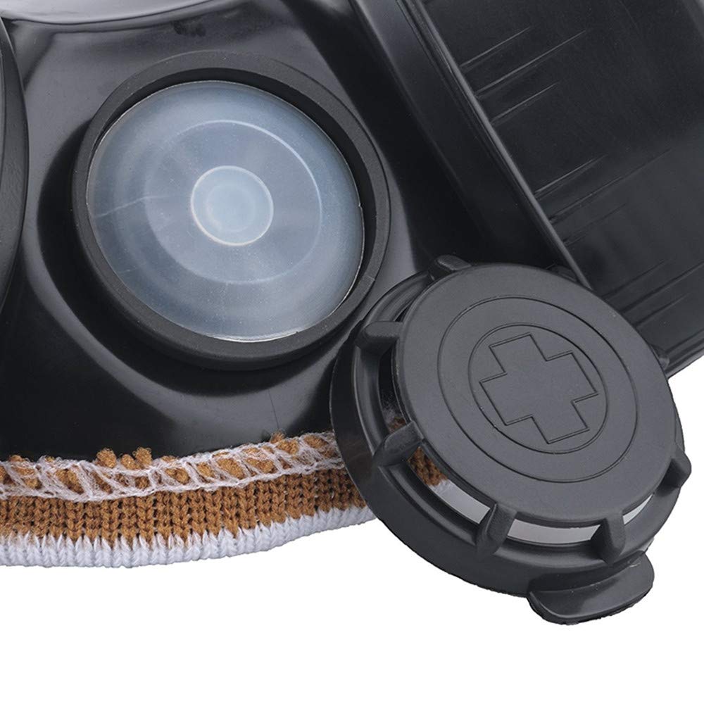 Masque Respiratoire Intégral de Sécurité,avec Lunettes de Protection et Double Cartouche Anti-Poussières et Gaz-Idéal pour Peinture,Poussières (Noir) - 6