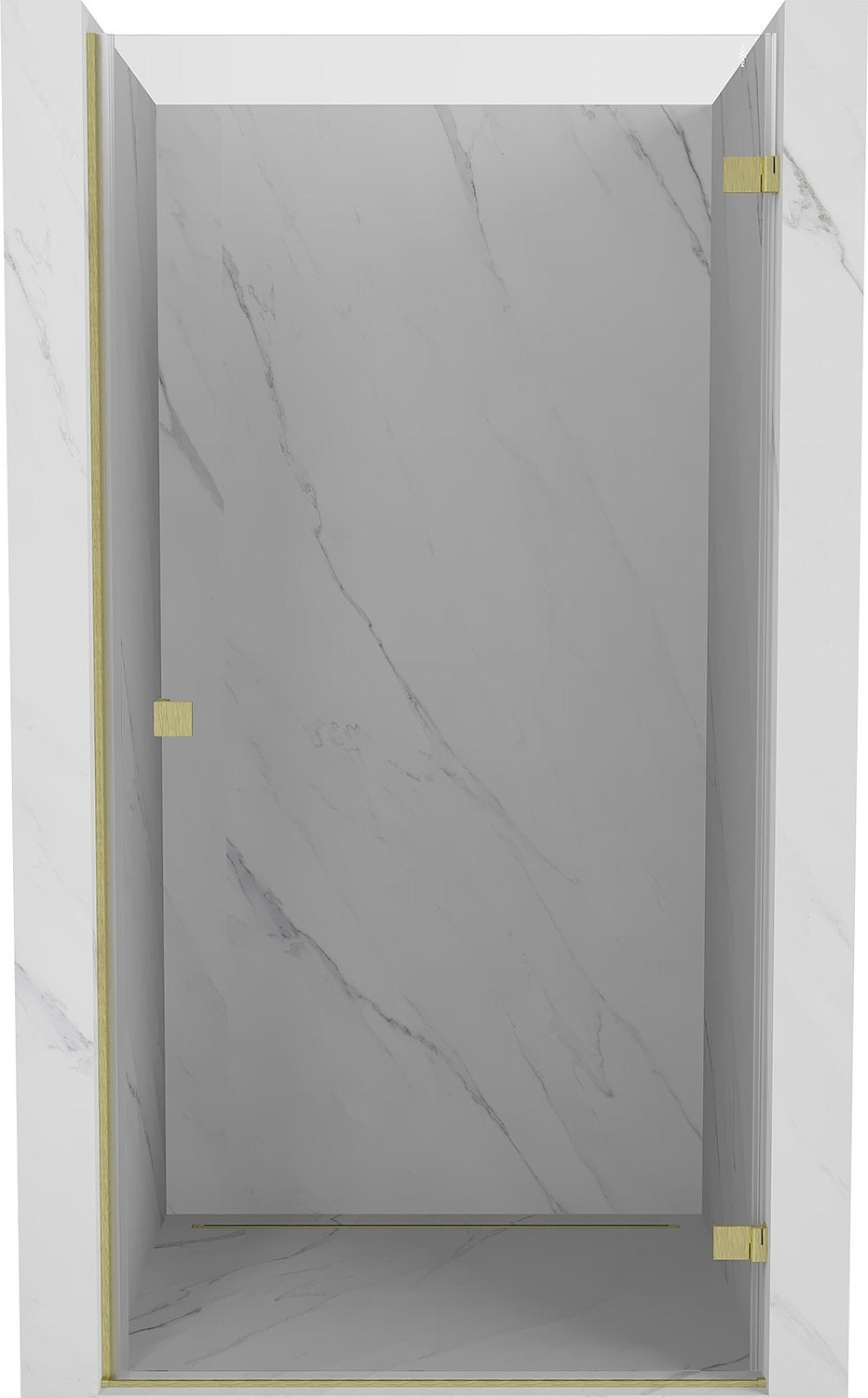 Mexen Lunar-B drzwi prysznicowe uchylne prawe 80 cm, transparent, złote szczotkowane - 832-080-000-55-00-P