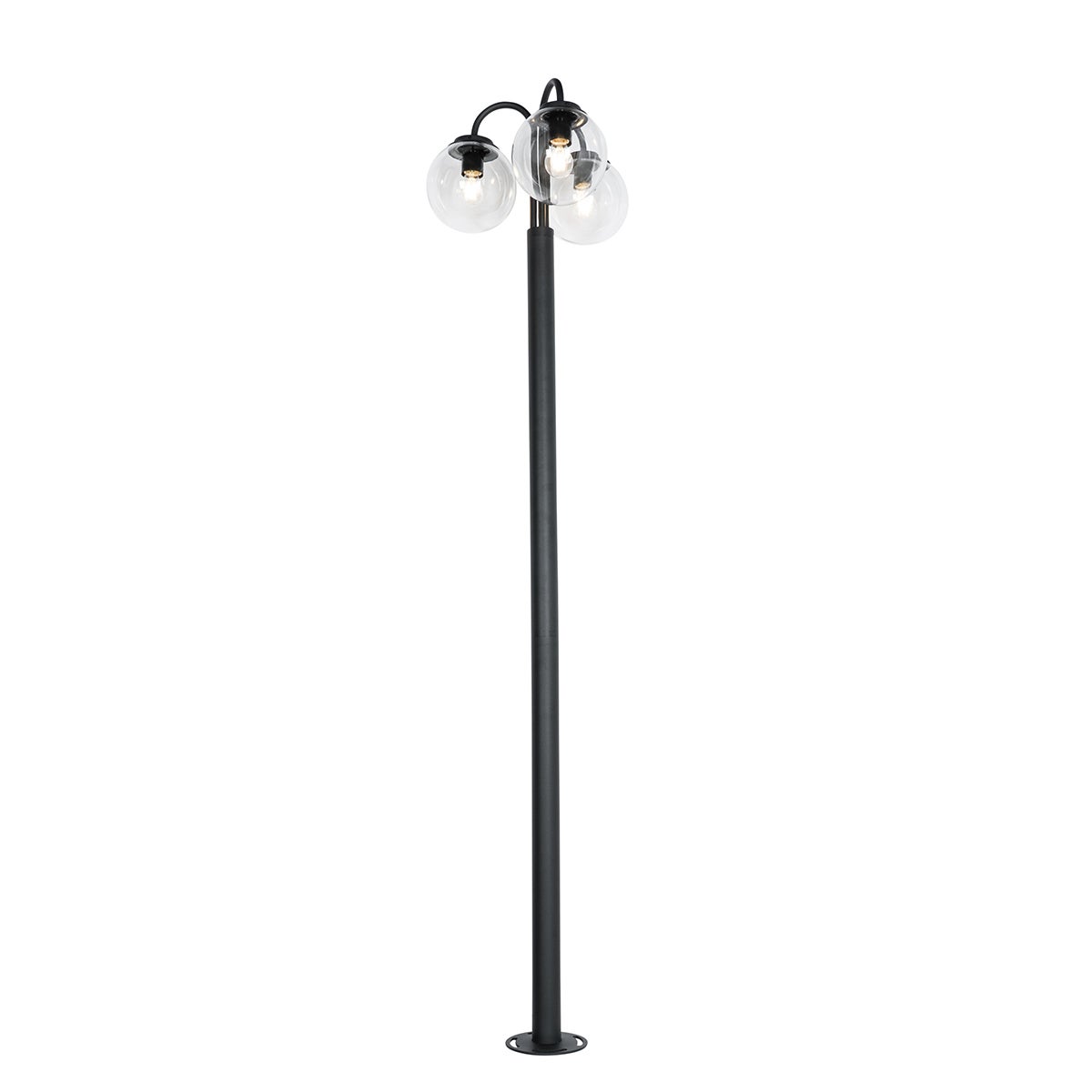 Qazqa moderno lanterne da esterno per giardino - Sfera - nero, max. 40w, compatibile con lampadines LED, e27, 200cm, IP44, a 3 - 6