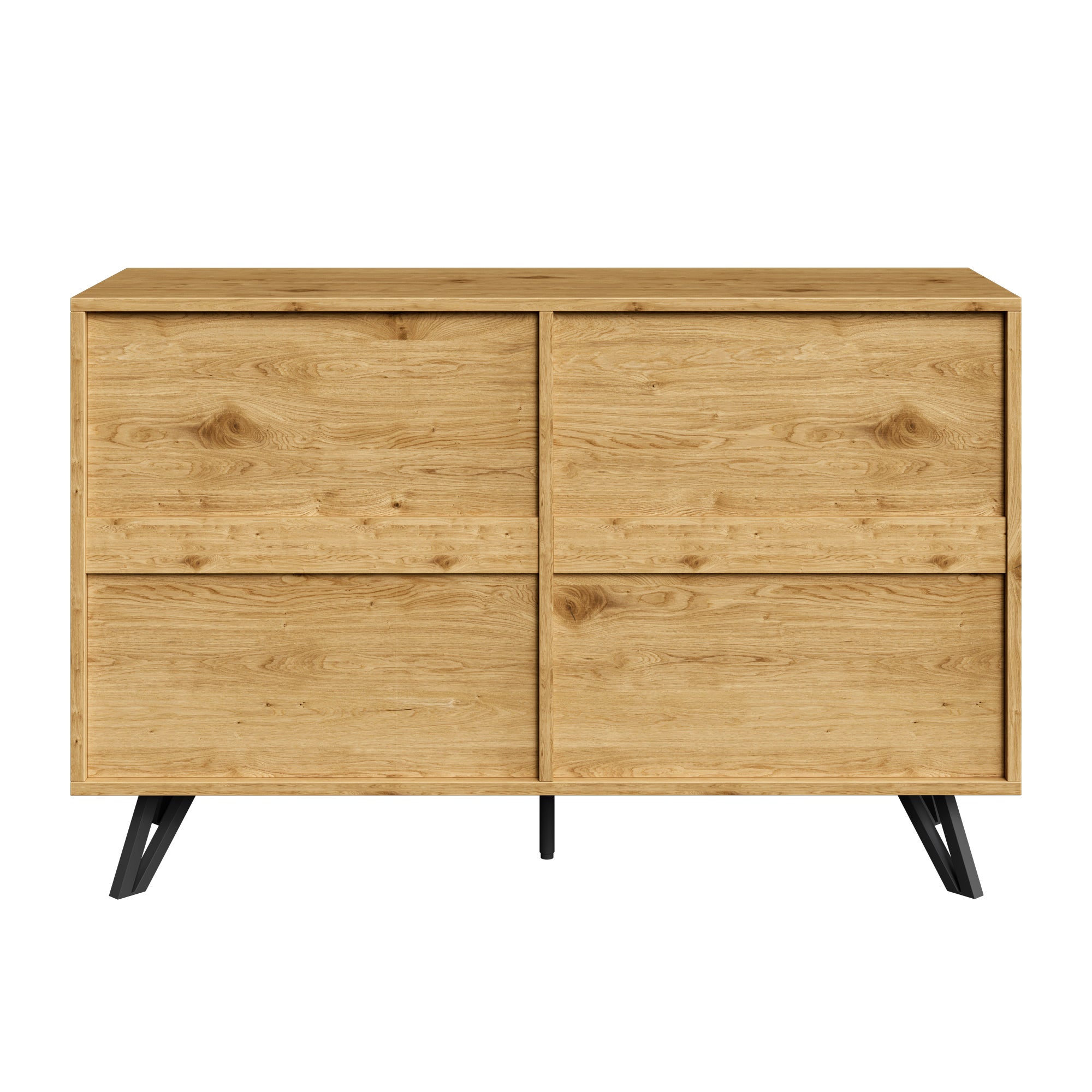 Commode 120x40x75,5 cm avec 6 tiroirs, espace de rangement, en MDF, couleur chêne - 9