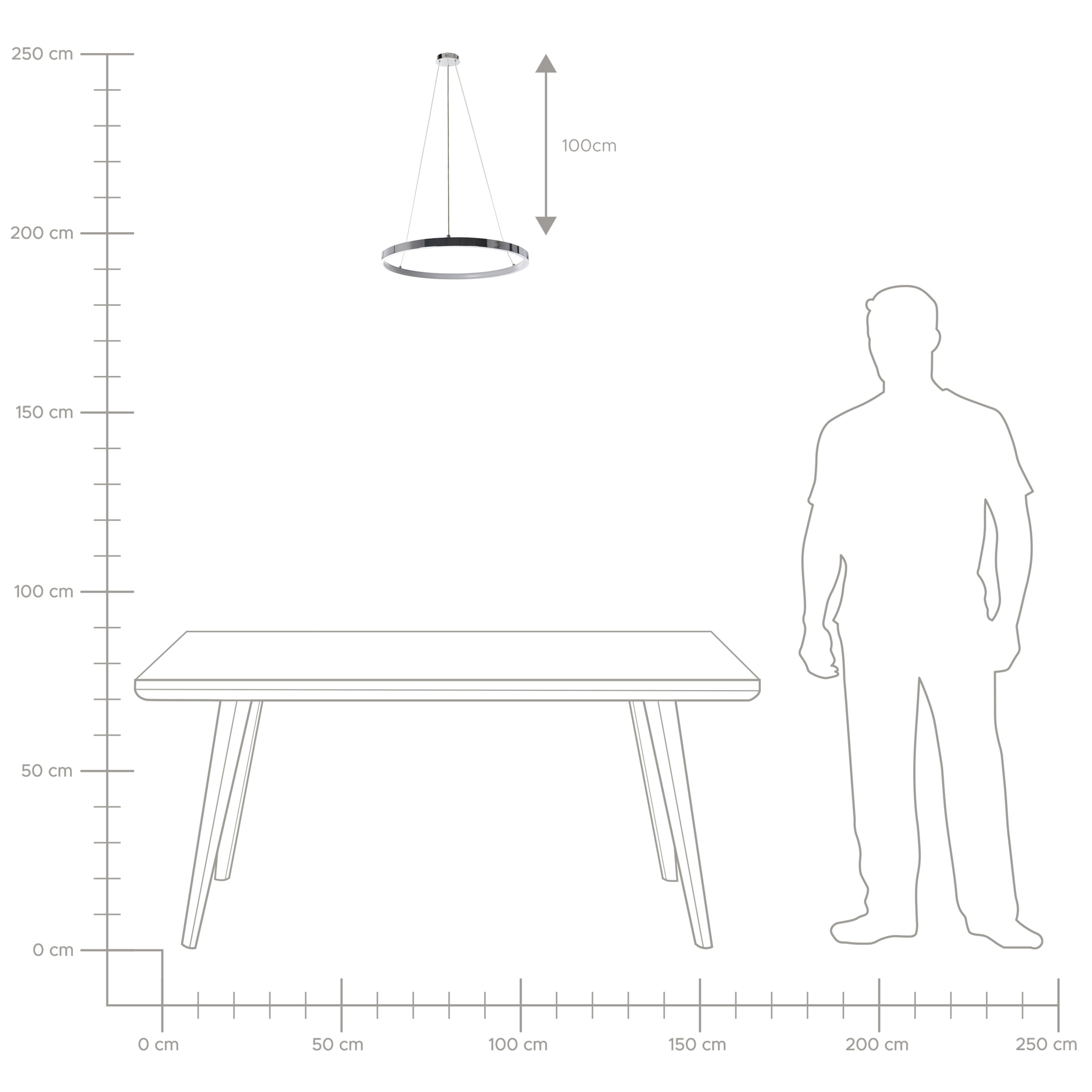 Lampadario a LED JORDAN Metallo Argento - 6