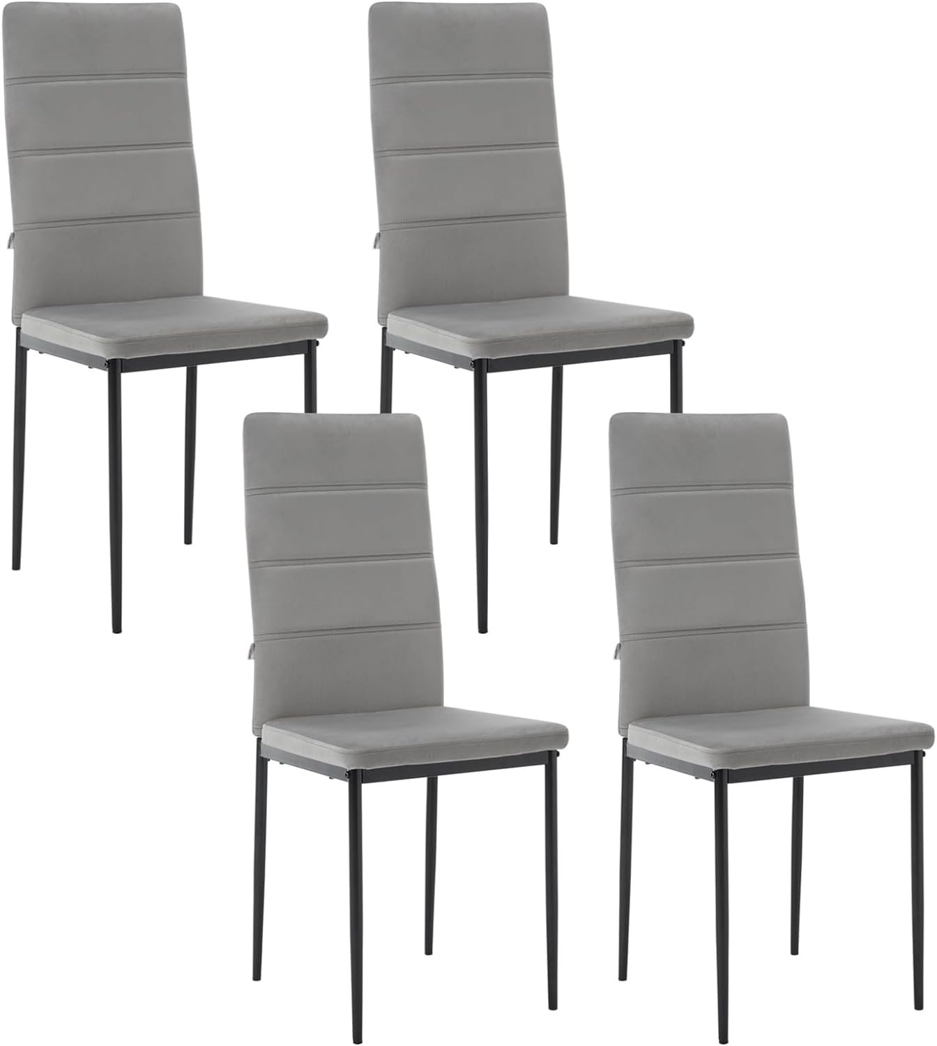 WOLTU Lot de 4 Chaise Salle à Manger en Velours + Métal. Chaise Cuisine ...