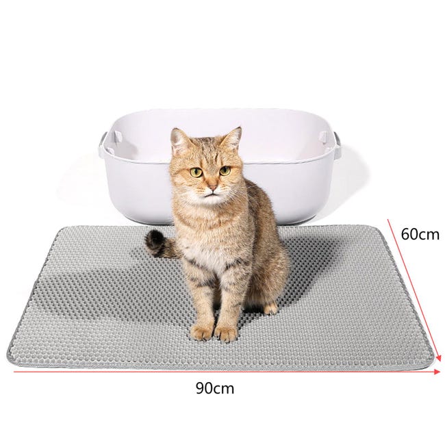 Tapis Pour Litière Chat 71x56 Cm En Silicone - Imperméable, Antidérapant, Facile à Nettoyer Pour Intérieur/extérieur