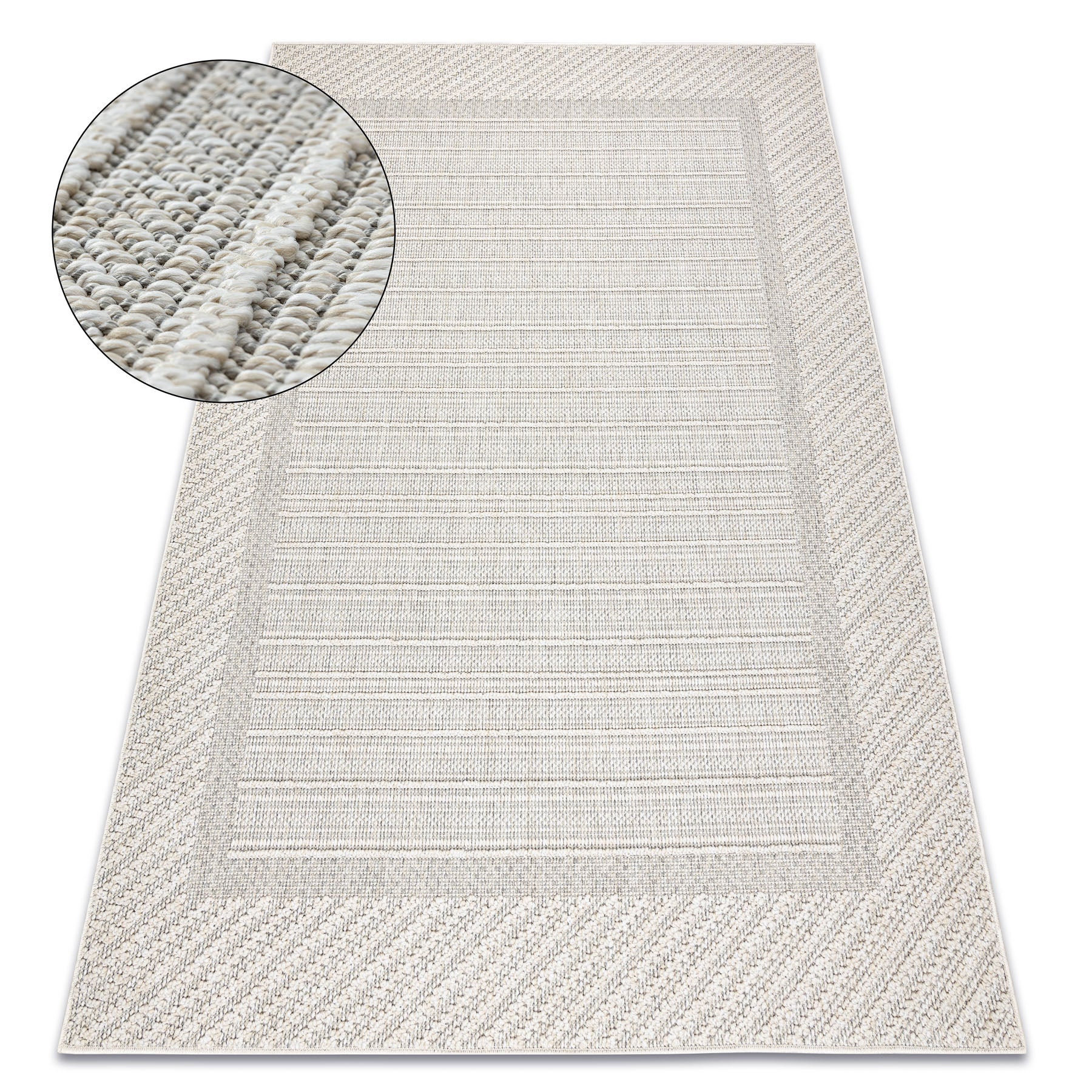Dywan JERSEY 19261 szary - Ramka pętelkowy, strukturalny BOHO 180x270 cm