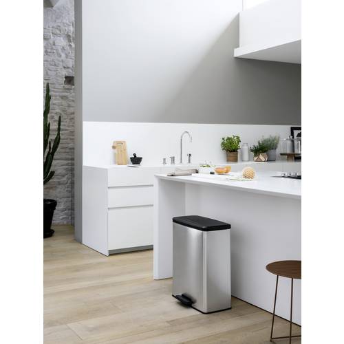 Poubelle de tri Decobin Duo 26 + 26L - Gris métalisé - CURVER - 2