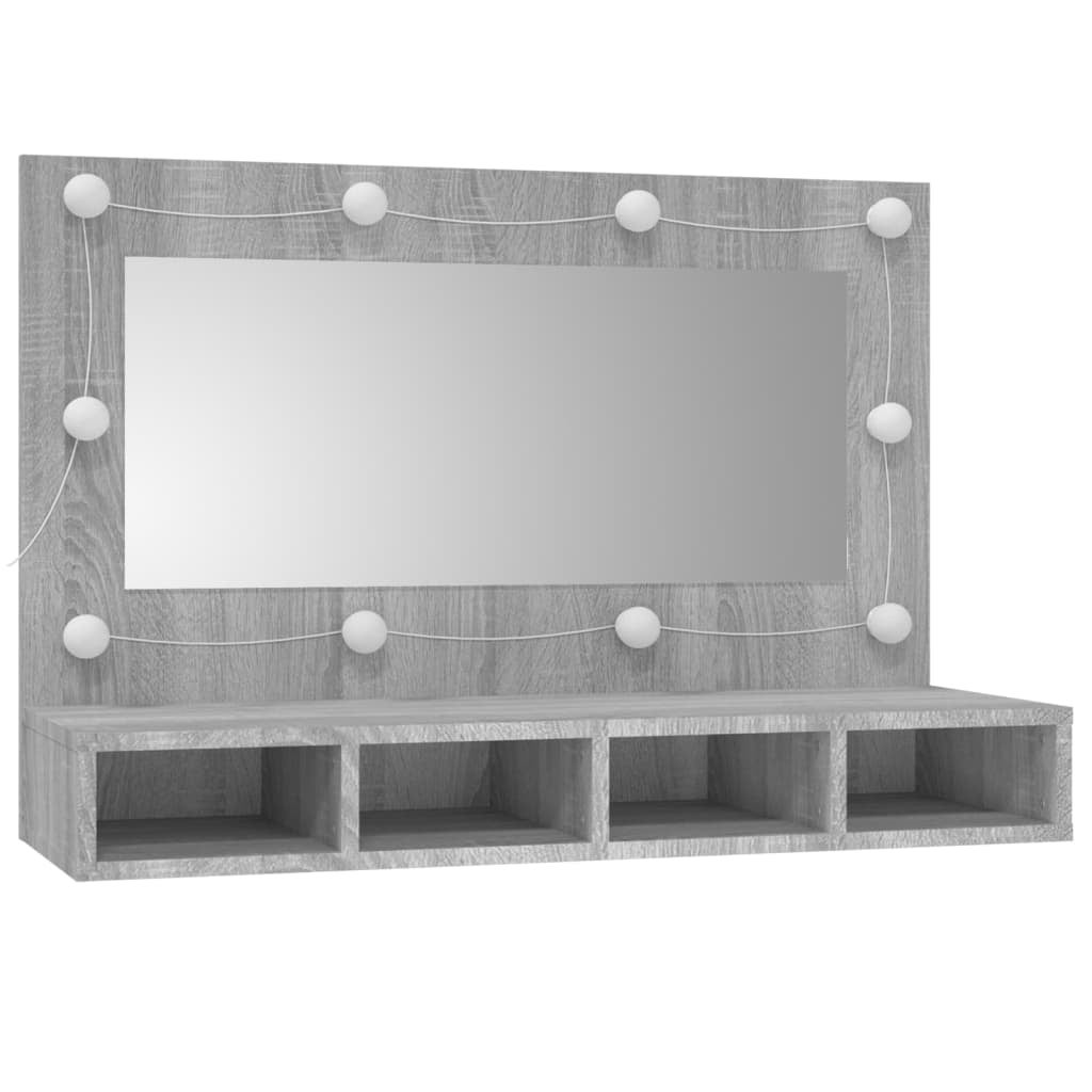 Maison Exclusive - Mobile a SpeccMaison Exclusive - o con LED Grigio Sonoma 90x31,5x62 cm - 3
