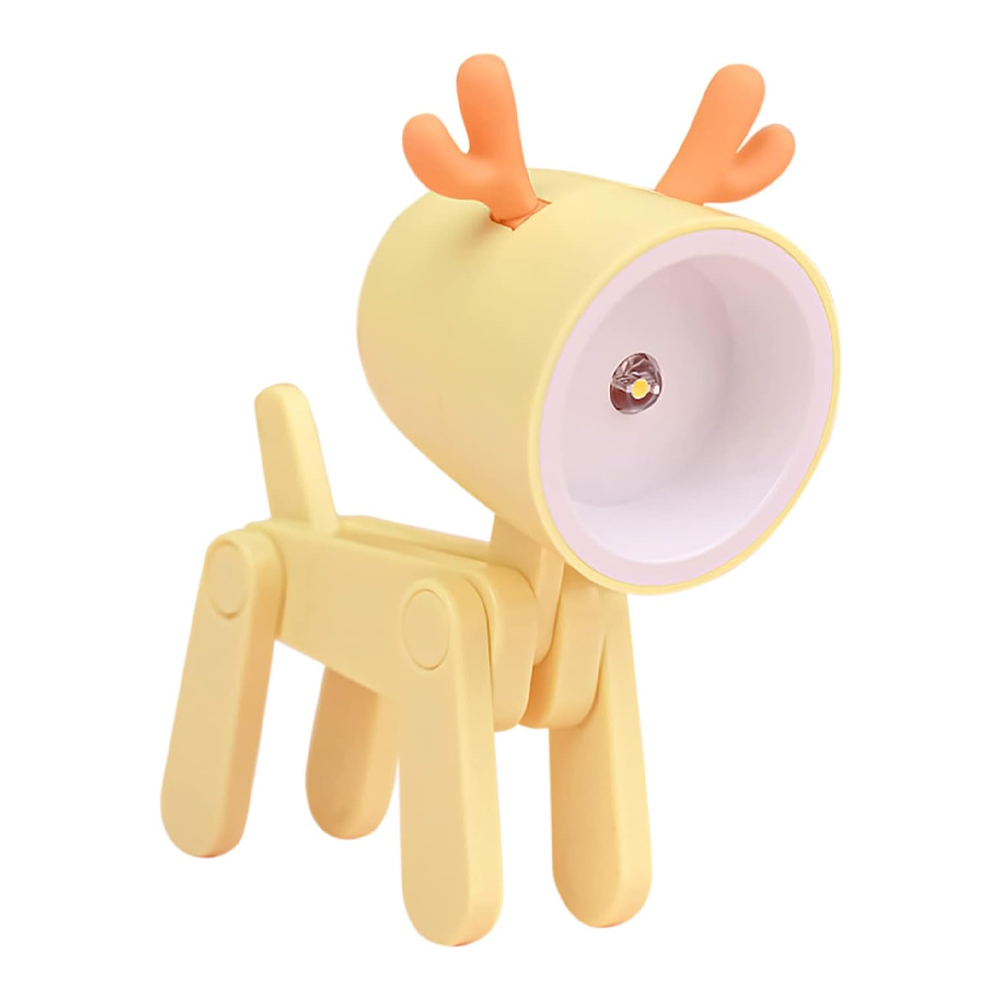 Lampka nocna Deer (żółta), regulowany uchwyt na telefon komórkowy, lampka nocna LED, prezent świąteczny dla dzieci, dekoracja sypialni