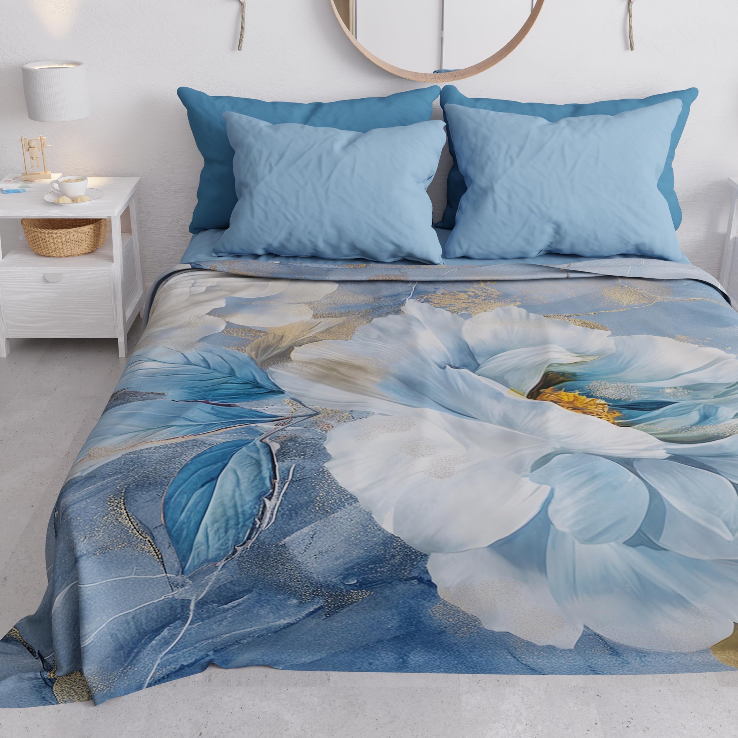 Copriletto Matrimoniale Primavera/Estate PETTI - Leggero In Microfibra Anallergica, Tropical 06 - Made Italy - Foto 8