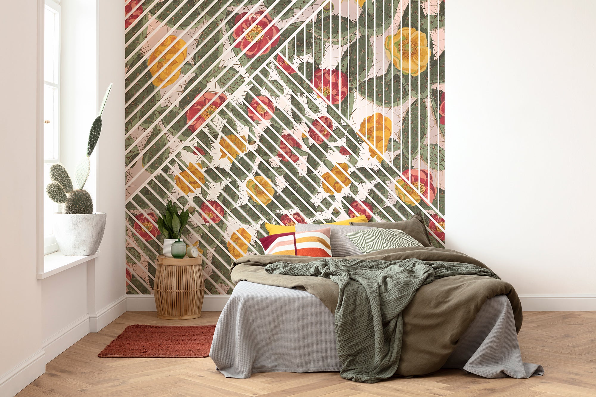 Fototapeta rośliny zielonym,czerwonymIżółtym - 300 x 280 cm - SANDERS &amp; SANDERS
