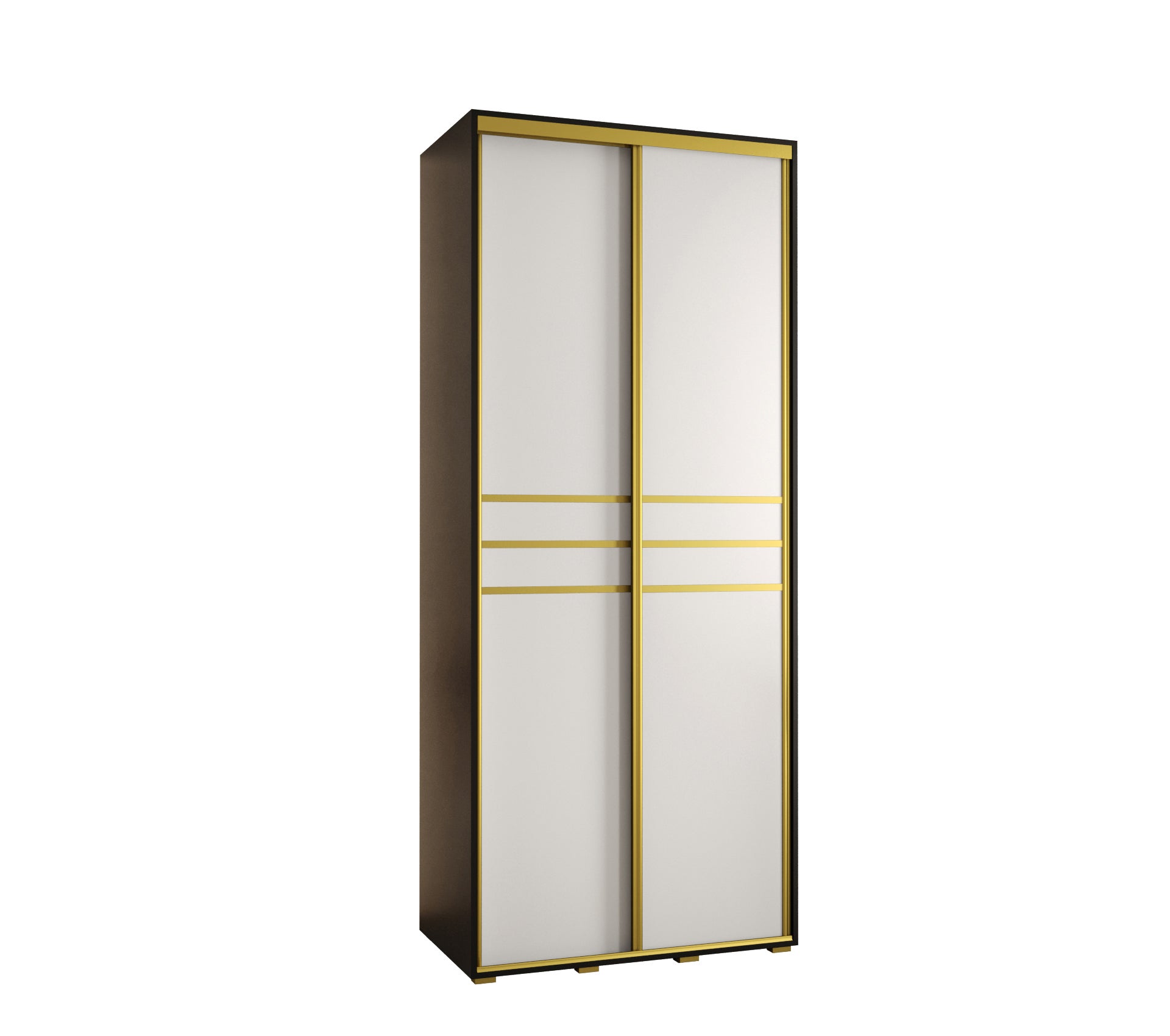 Szafa przesuwna wysoka Davos 10 120 x 60 x 235,2 cm czarny + biały + u. złoty - Abiks Meble
