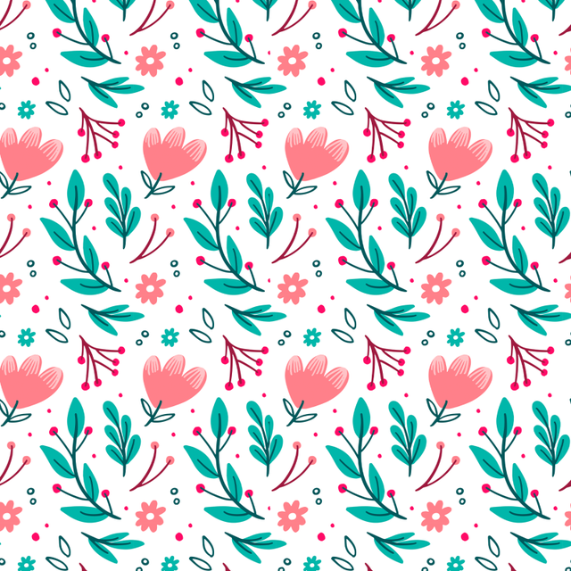 Papel de parede floral cor-de-rosa e verde