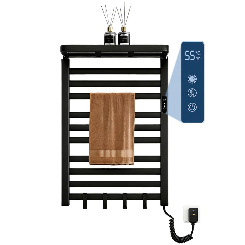 Inteligentny elektryczny wieszak na ręczniki z funkcją stałego suszenia termicznego, wymiary 72 cm x 45 cm, 200 W,