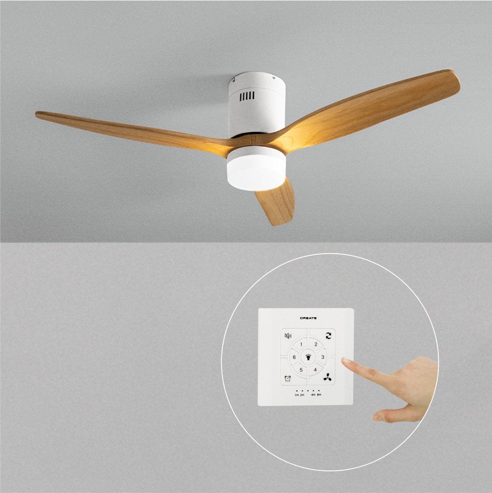 CREATE - WIND CALM NATURAL WOOD - Wentylator sufitowy 40W cichy 100% drewno -