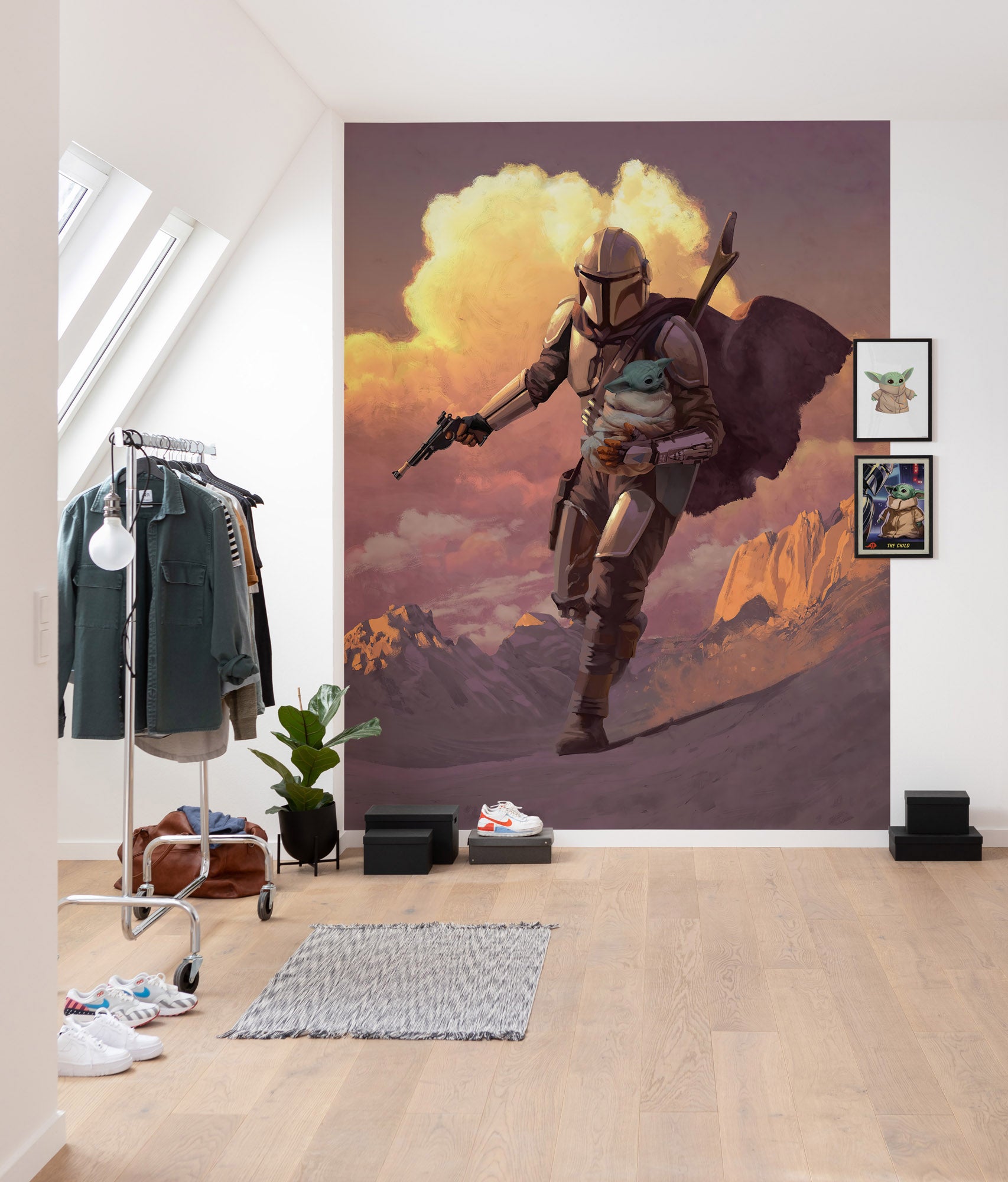 Papel pintado no tejido panorámico de komar - star wars mandalorian escape - talla: 200 x 280 cm
