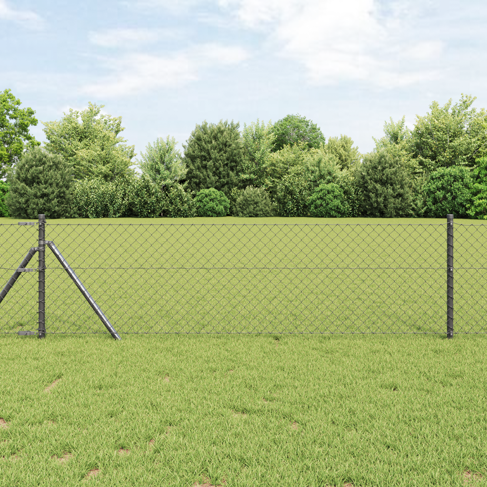 Słupek ogrodzeniowy. Szary 25 x 0,4 m (siatka 40 x 40 mm) vidaXL