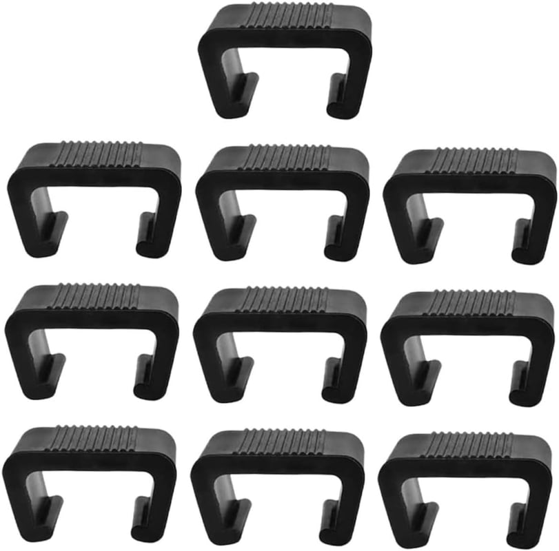 Klips do mebli ogrodowych, klips do nóg mebli, łącznik do sofy, 6 x 3,2 x 3,5 cm, 10 sztuk (czarny)