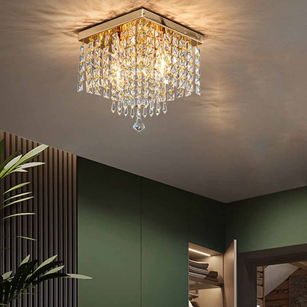 Leroy Merlin Lámpara De Techo Led Empotrable, Luminaria Moderna Tricolor, Lámpara Colgante Con Acabado Casquillo E14/220V, Estilo Retro, 25 X 25 Cm. Dorado 