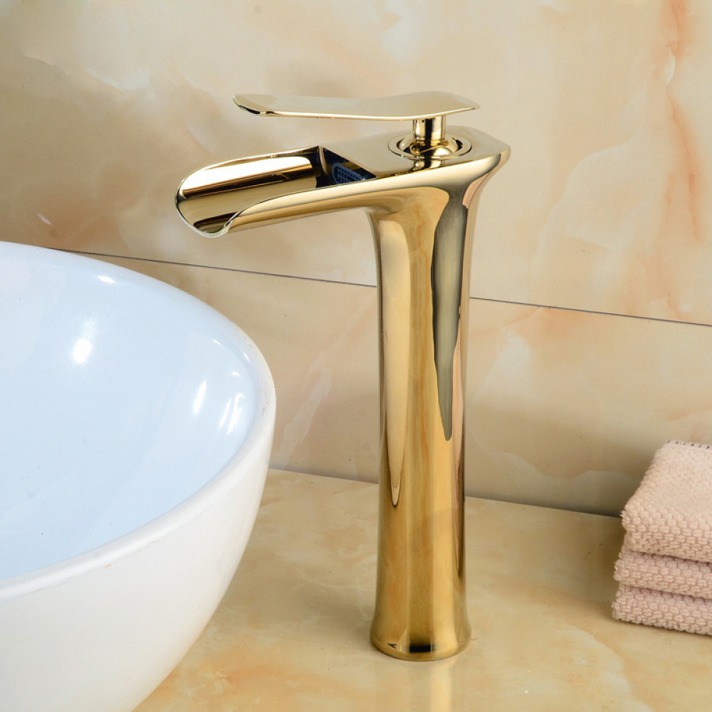 Robinet Salle Bain Cascade Robinet Lavabo Mitigeur Cascade Tobinet Haut Salle Bain Cascade Bassin Tobinet Salle de Bain Doré Robinet Lavabo - 2