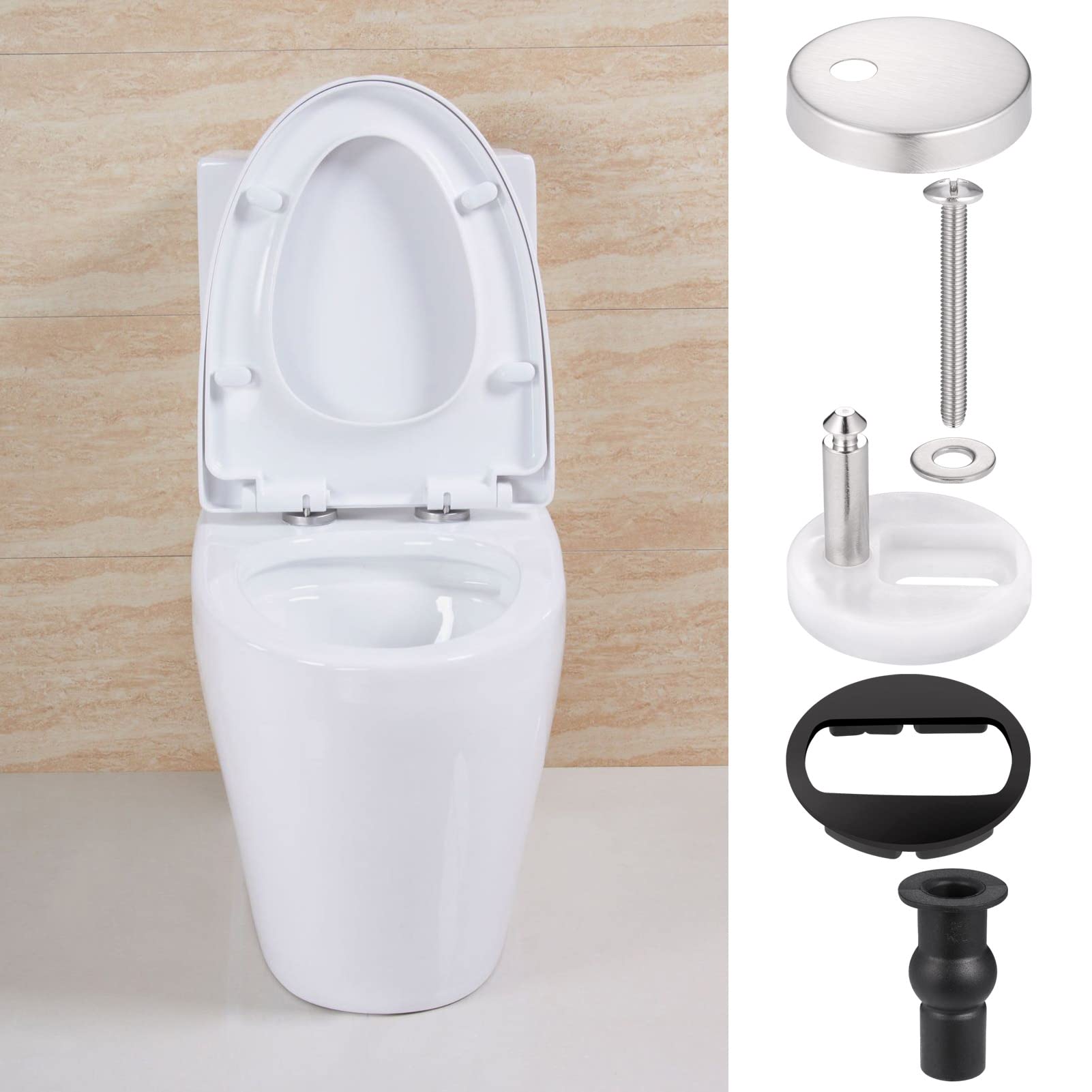 2Pcs Fixation Abattant WC,Charnières Siège de Toilette Universelles à Dégagement Rapide,Kit de Fixation Abattant Wc Toilette Siège avec Vis - 4