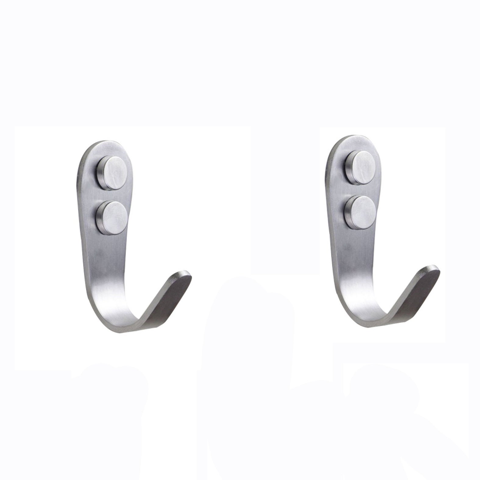 YUET 2 Pièces Crochet Mural De Salle De Bains SUS 304 Acier Inoxydable Accroche Torchon Cuisine, Accrochet Tableau Pour Peignoir Serviettes De Bain Patère Porte (Argent Poli