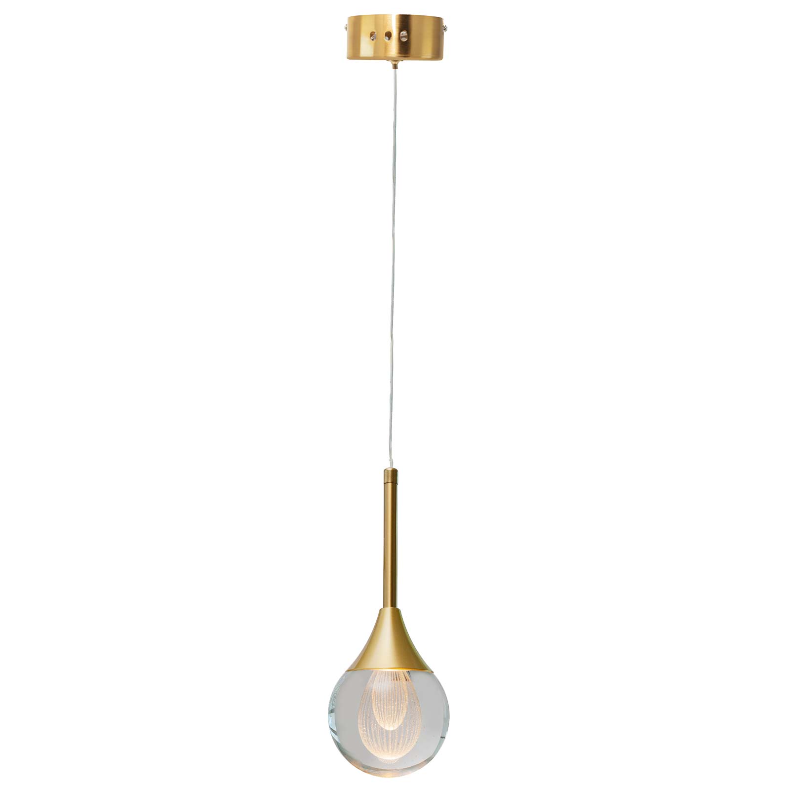 Lustre moderno Led 5W esfera Globo lâmpada dourada Pendente luz decorativa cozinha Mesa sala loja 230V 6000K - 4