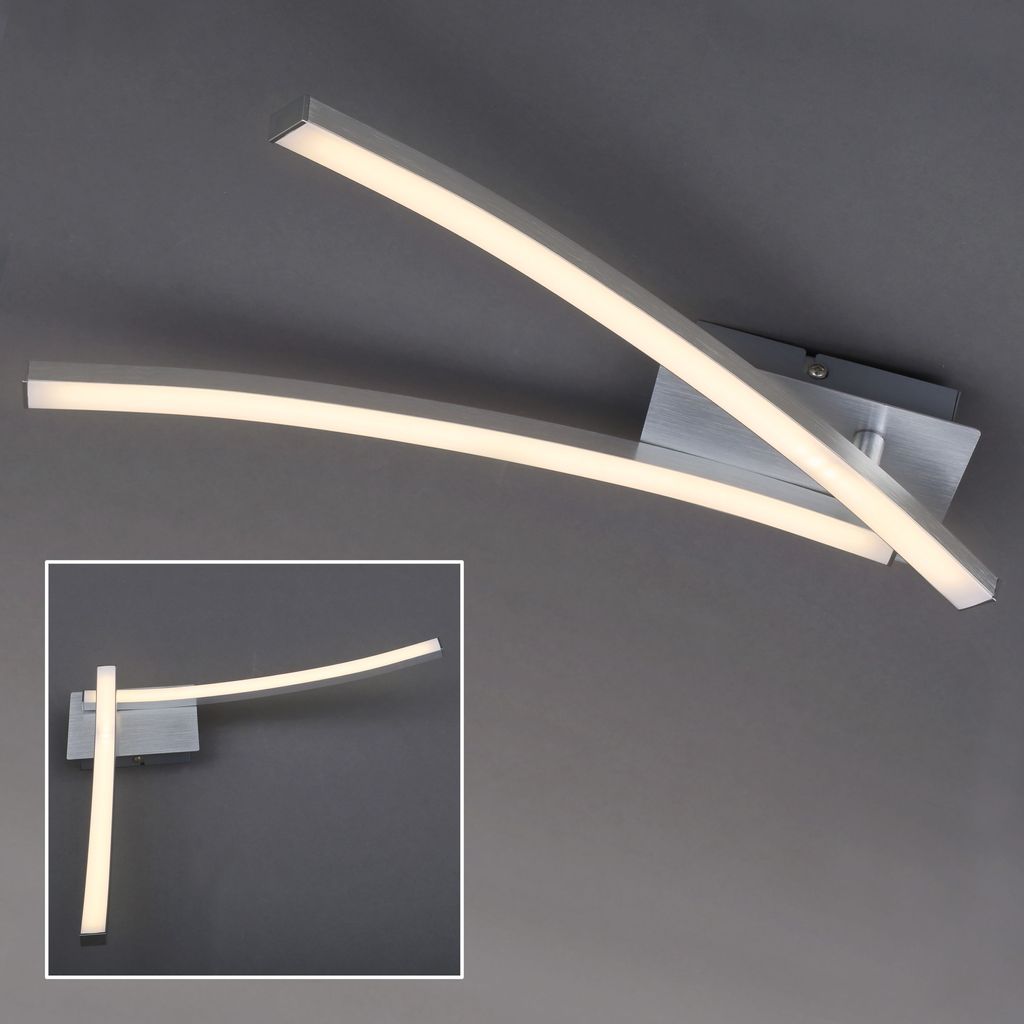 Plafonnier LED BRILONER LEUCHTEN GO, 6 W, 480 lm, IP20, couleur aluminium, métal-plastique, 63,5 x 10 x 8,5 cm - 3