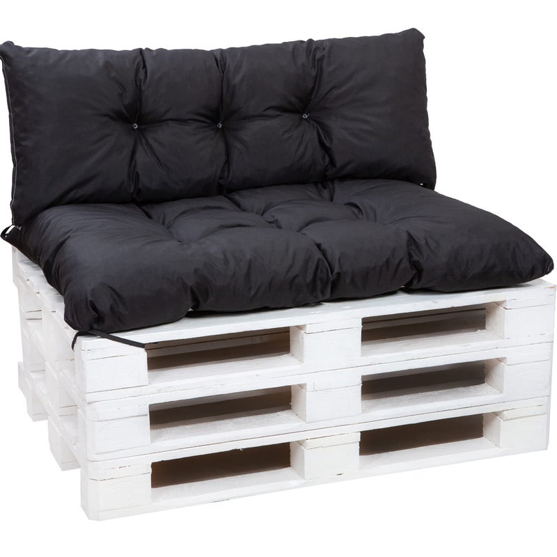 Poduszka ogrodowa na paletę 120x80x40cm poduszka na meble ogrodowe czarna, poduszka na balkon taras, poducha ogrodowa na meble z palet