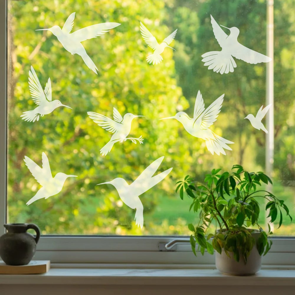 Autocollants anti-collision pour oiseaux de fenêtre, protection de porte en verre et sauvez les oiseaux, réflexion, 9 Pcs, Dégager - 5
