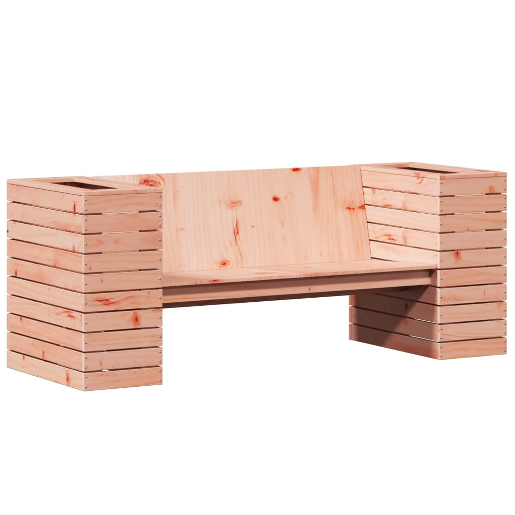 VidaXL Panca Da Giardino Con Cesto Gabbione – Legno Douglas E Acciaio – 192x71x65,5 Cm