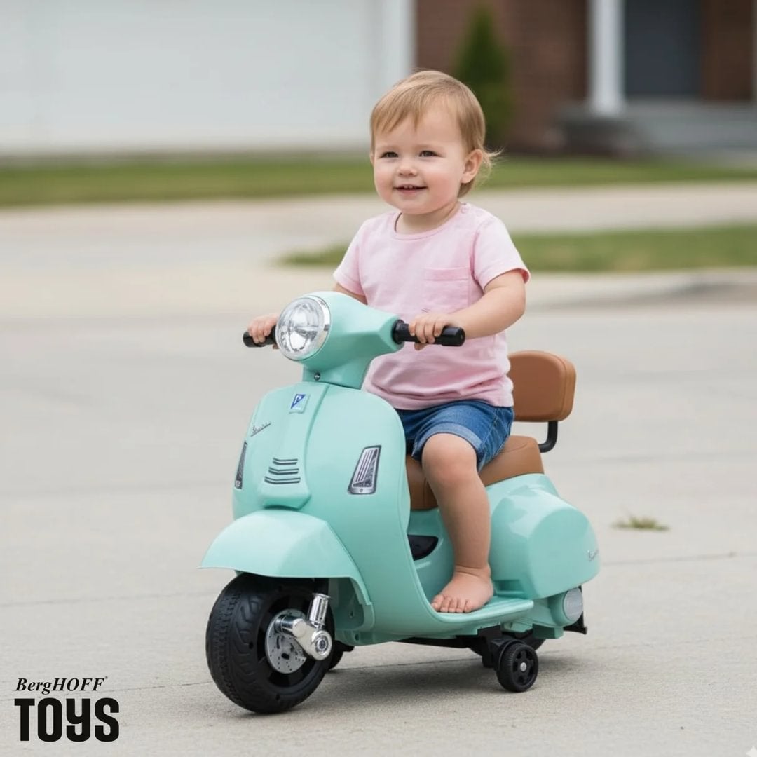 Vespa Électrique pour Enfants GTS 6V Bleu Leroy Merlin