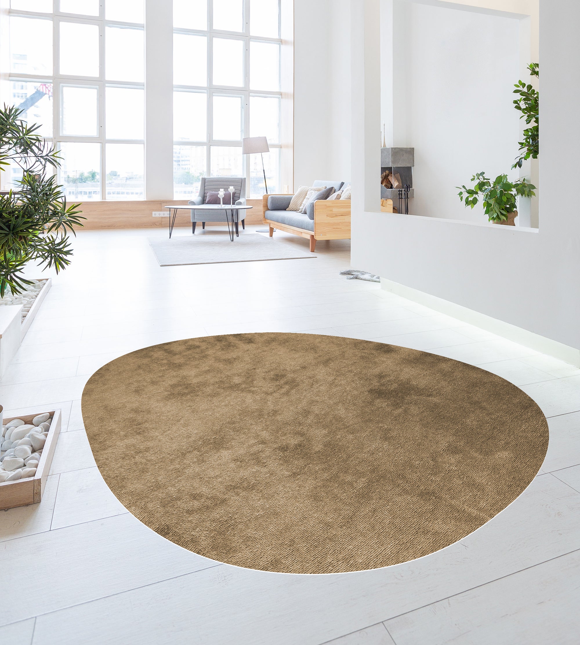 Dywan winylowy Forma Stone Colour 139x148 cm - PVC antypoślizgowy, winylowy do kuchni lub salonu, zmywalny, nowoczesny styl
