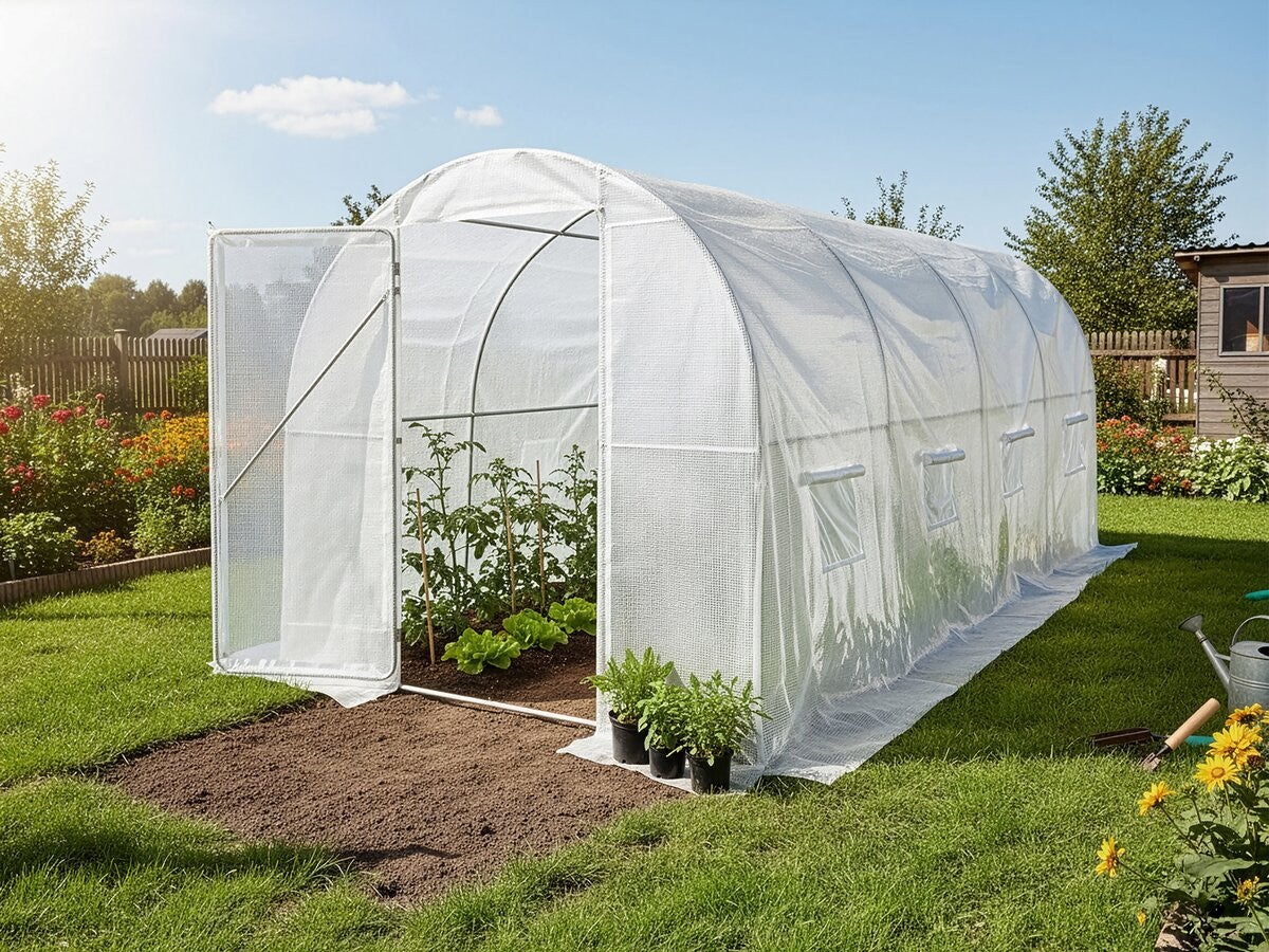 Serre tunelle de jardin avec porte 4,5 x 2 m 