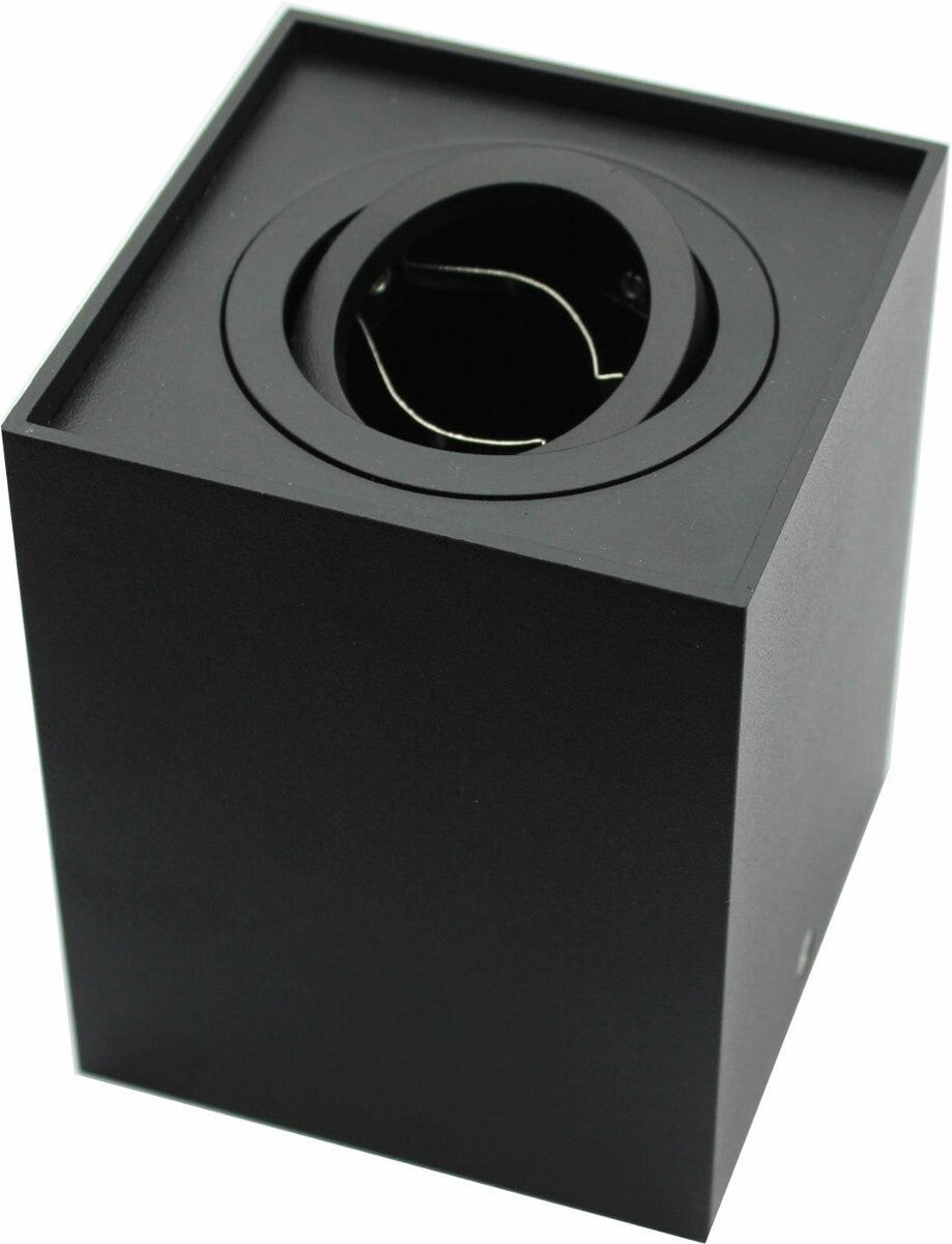 Reflektor sufitowy spot natynkowy Magnus kwadratowy czarny 1xGU10x10W wym: 9,6 x 9,6 cm aluminium IdeaLED