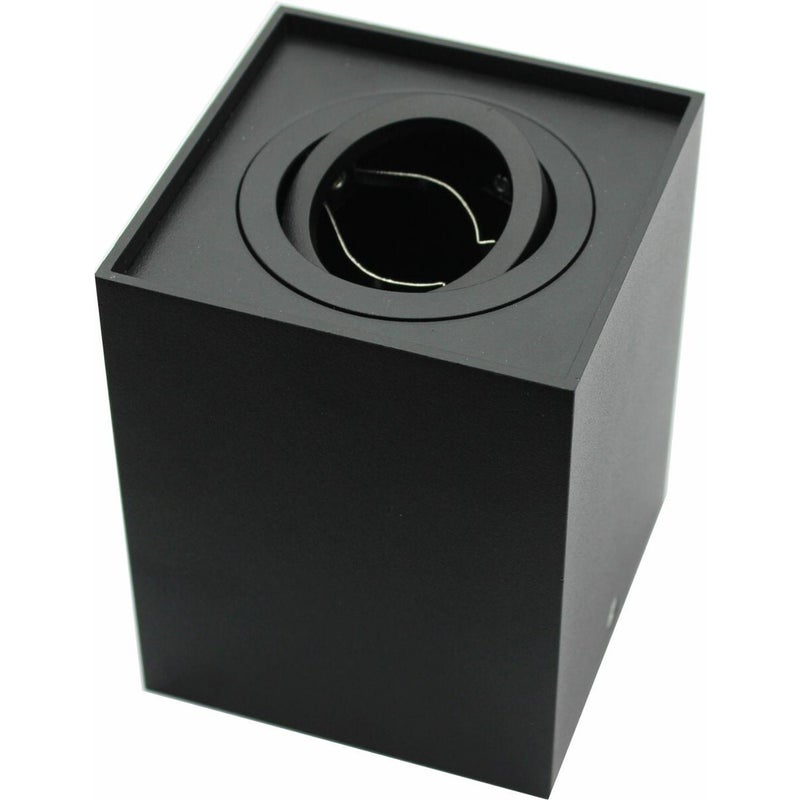 Reflektor sufitowy spot natynkowy Magnus kwadratowy czarny 1xGU10x10W wym: 9,6 x 9,6 cm aluminium IdeaLED