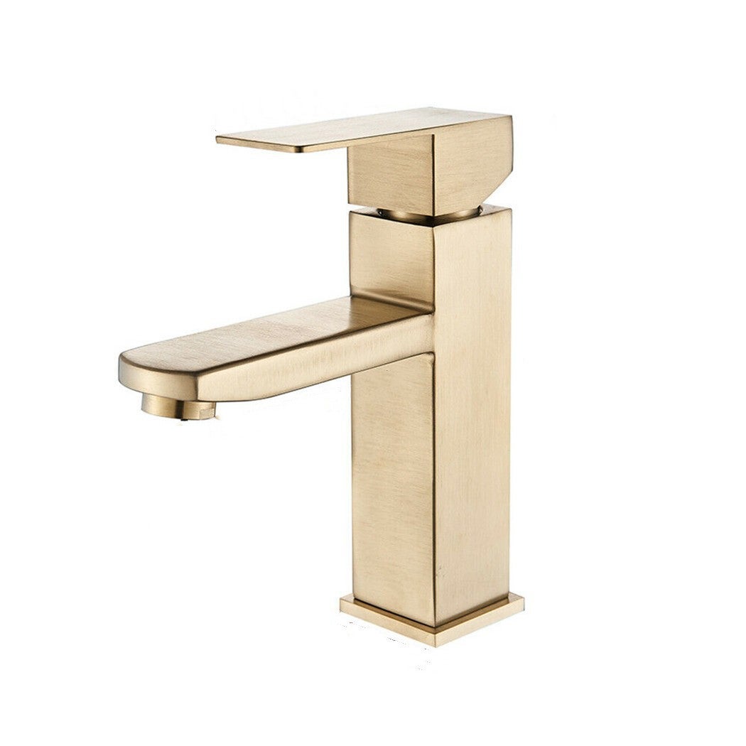 Brushed Gold Basin Faucet (Brushed Gold), Bathroom Sink Faucet, Pipes ...