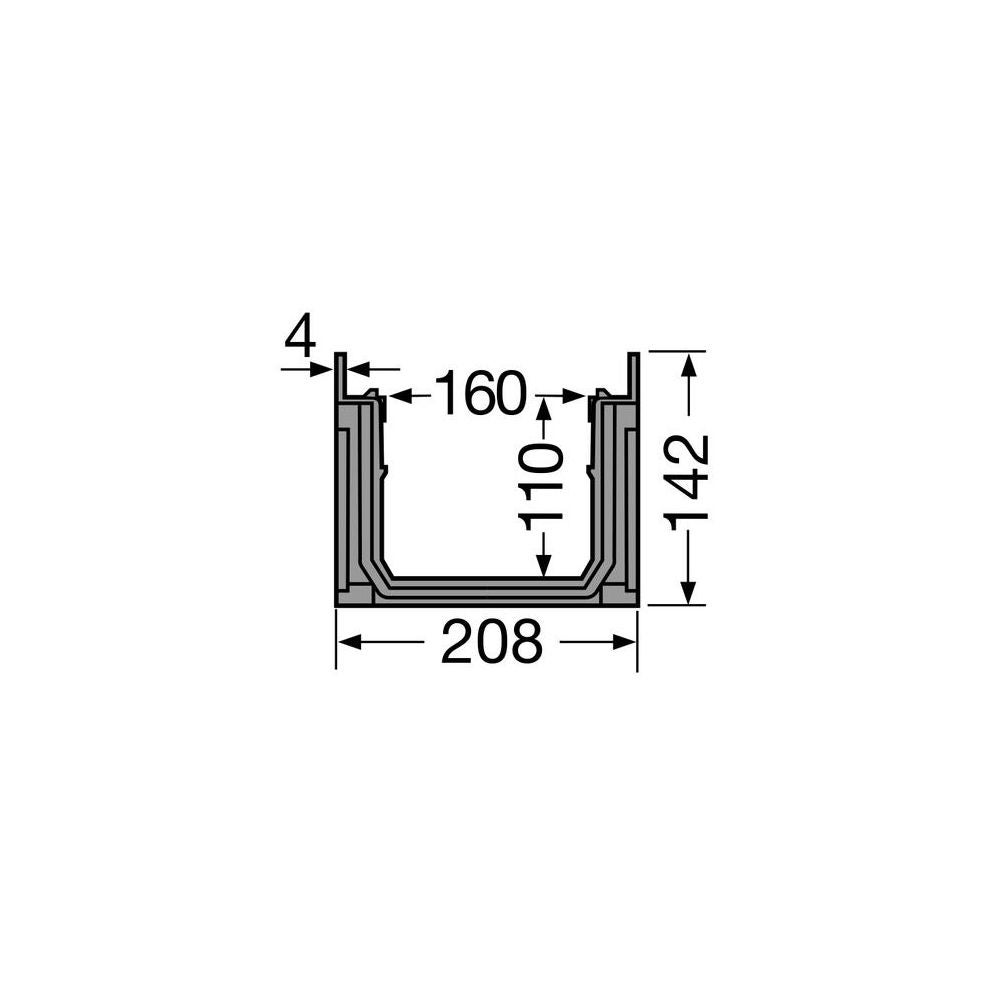 NICOLL Caniveau 1m polypropylène largeur 200 gris - 6