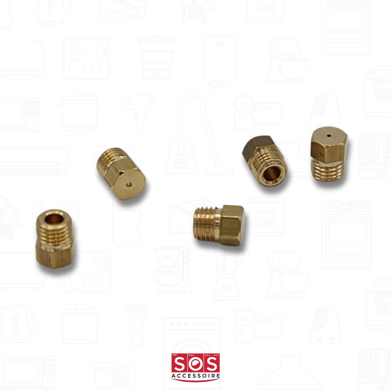 SOS Accessoire Jeu d'Injecteurs, gicleurs gaz butane propane universel DIAM. 6MM pour Four, cuisinière 00537505 00537505 0053750 - 3