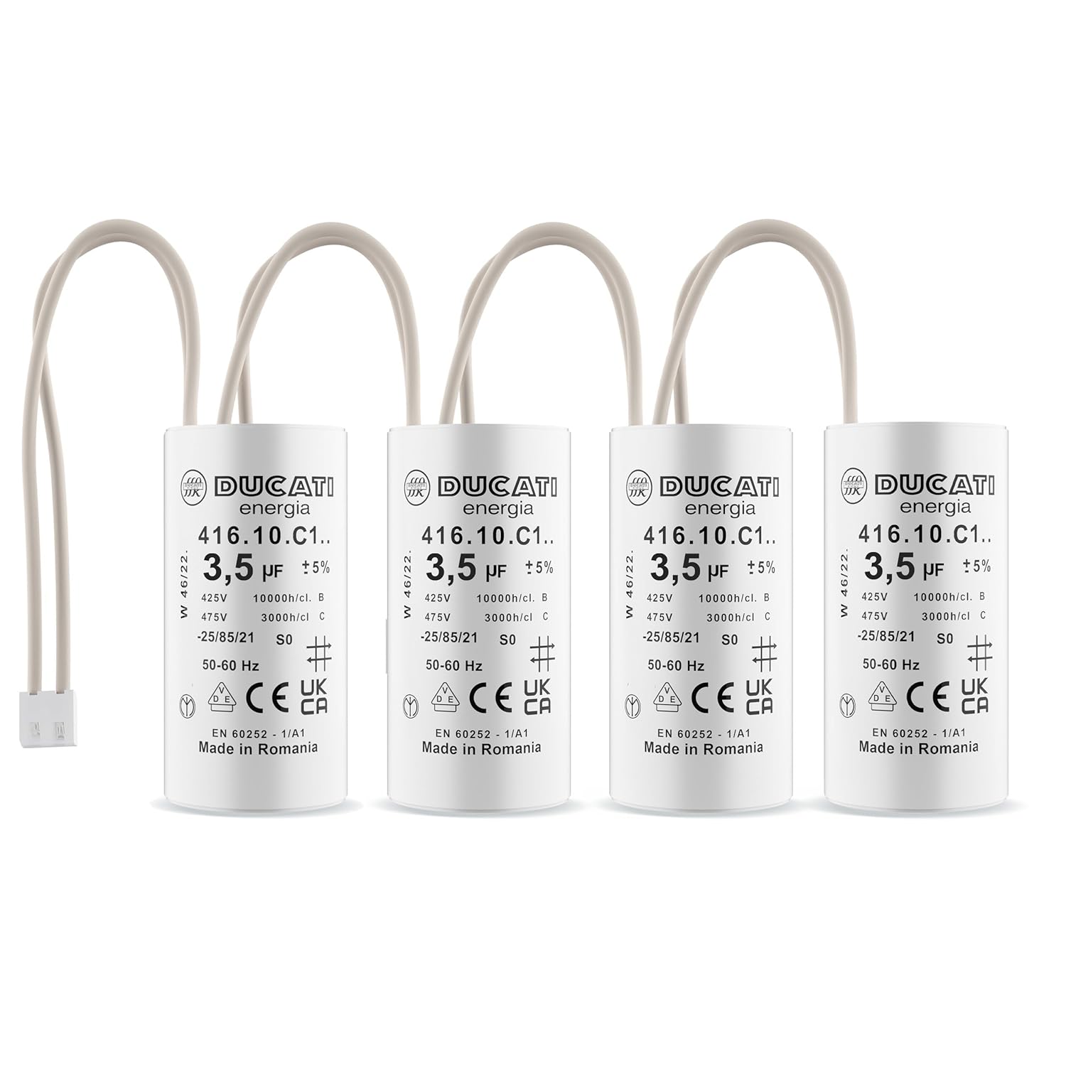 Lot De 4 Condensateurs 3,3 UF Pour Moteur De Volet Roulant Somfy | Durée De Vie 10 000 Heures Condensateur Cylindrique Ducati 93331231 Lot De 4 Condensateurs 3,3 UF Pour Moteur De Volet Roulant Somfy | Durée De Vie 10 000 Heures Condensateur Cylindrique Ducati 93331231