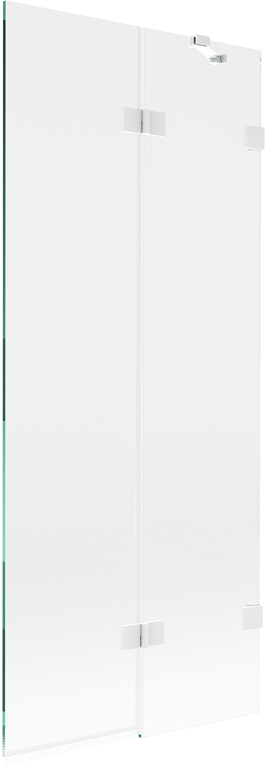 Mexen Lunar parawan nawannowy 2-skrzydłowy prawy 80 x 150 cm, transparent, biały - 897-080-100-20-00-P