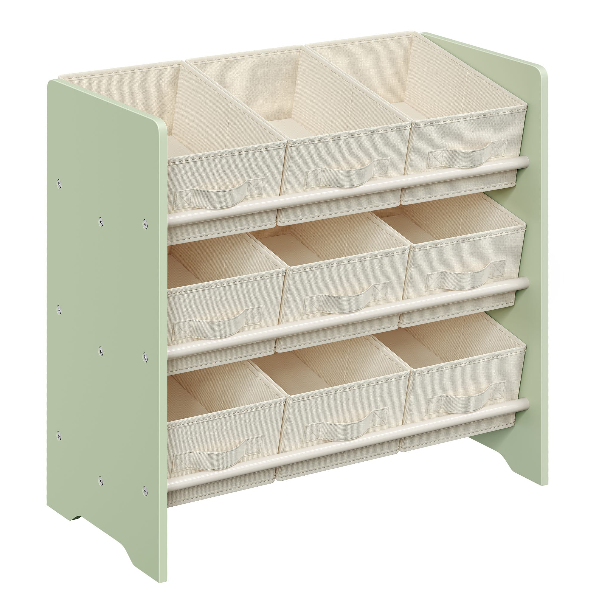 Relaxdays Étagère Enfants Avec 6 Boîtes De Rangement Et Compartiment Tissu - Marron