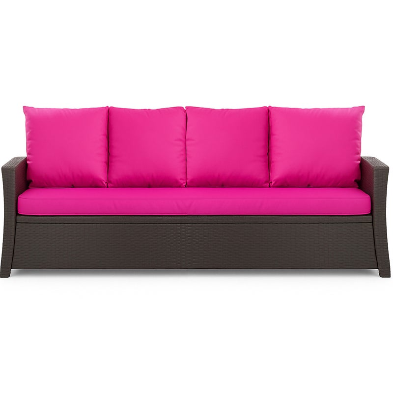 Poduszka ogrodowa na sofę rattanową 170x60x50cm poduszka na meble rattanowe różowa, poduszka na balkon taras, poduszki na meble ogrodowe