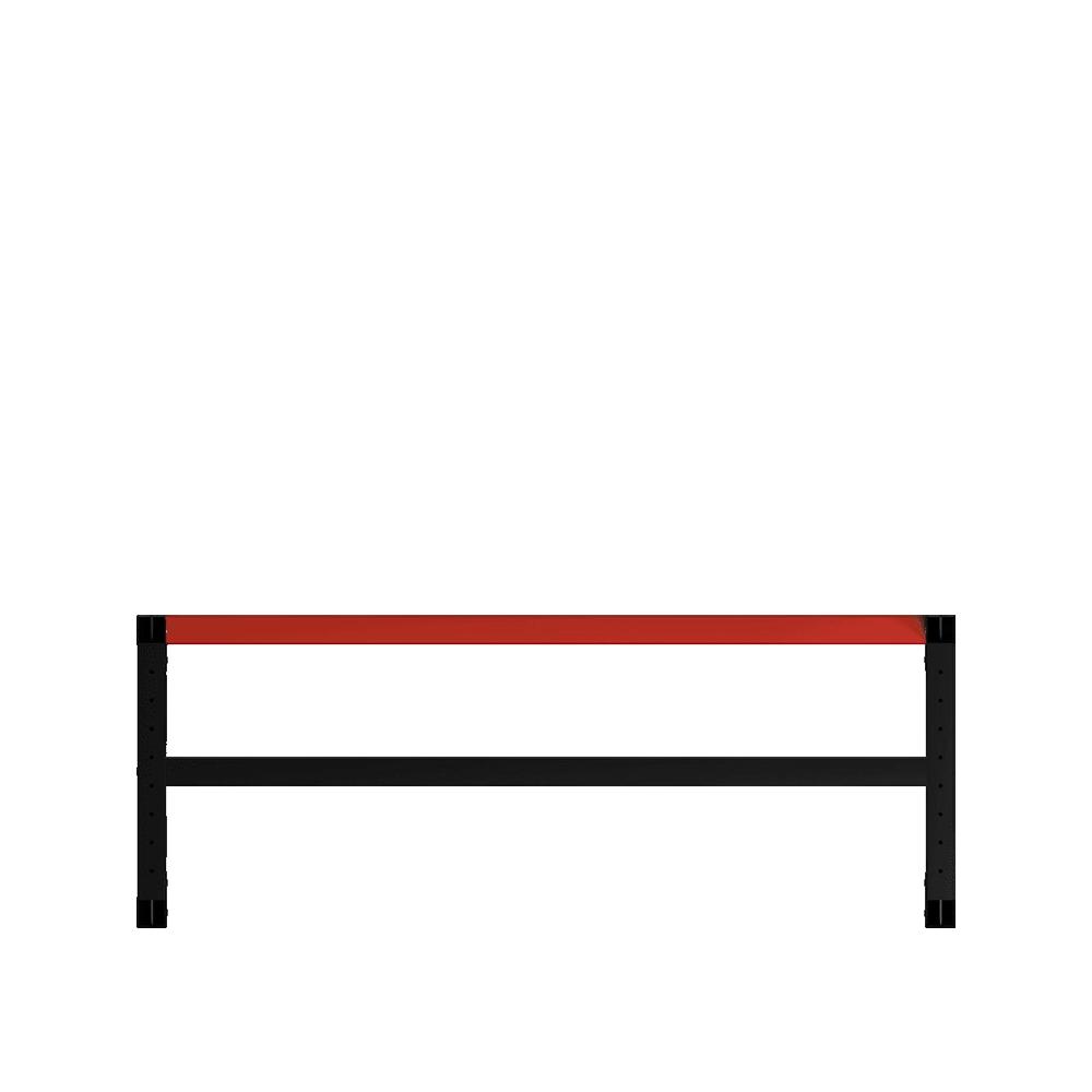 vidaXL Cadre de banc de travail Métal 150x57x79 cm Noir et rouge - 2
