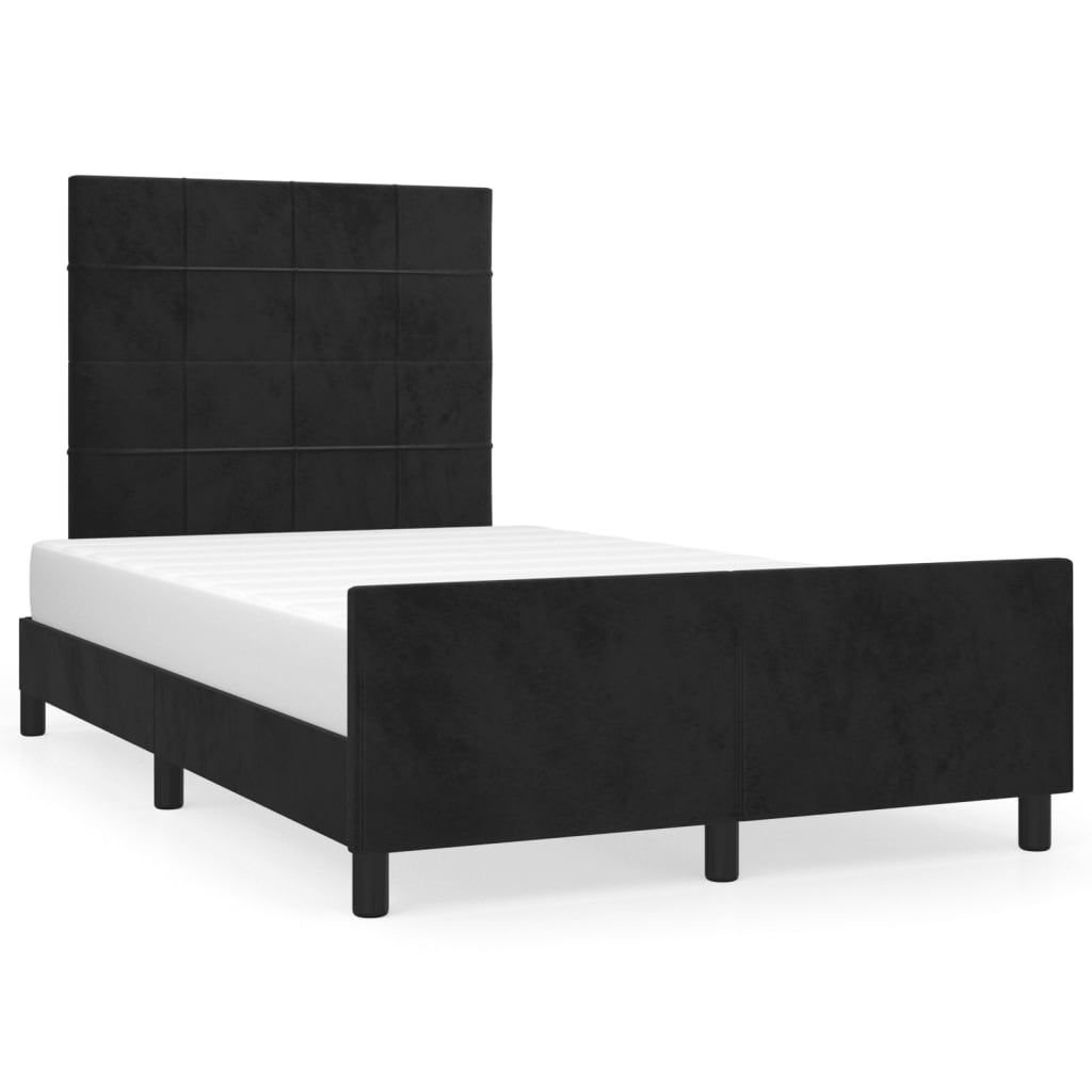 Cadre de lit sans matelas noir 120 x 190 cm velours - 2